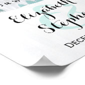 冬の雪の不思議な世界 鳥 鹿 結婚看板 ポスター (角)