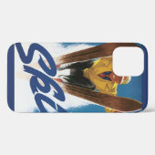 冬の雪の中でヴィンテージ旅行、スポーツスキーヤースキー Case-Mate iPhoneケース (裏面 (横))