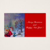 冬の雪の中で子どもを連れたサンタ (裏面)