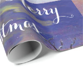 冬の雪の中で子どもを連れたサンタ ラッピングペーパー (ロールコーナー)