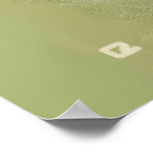 冬の雪の中で鹿とクリスマスプレゼントを持つサンタ ポスター (角)