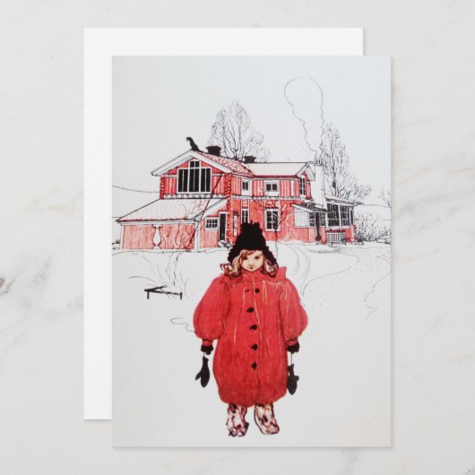 冬の雪の中に立つ (正面/裏面)