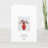 冬の雪の中に立つ シーズンカード (裏面)