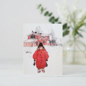 冬の雪の中に立つ ポストカード (スタンド正面)