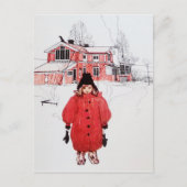 冬の雪の中に立つ ポストカード (正面)