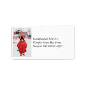 冬の雪の中に立つ ラベル (正面)