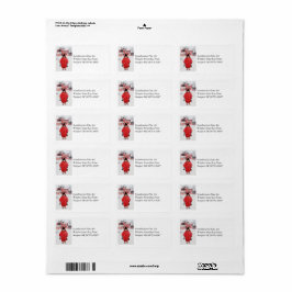 冬の雪の中に立つ ラベル