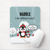 冬の雪の中のかわいいグレーベビーペンギン マウスパッド (マウス)