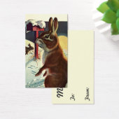 冬の雪の中のウサギたち (デスク)