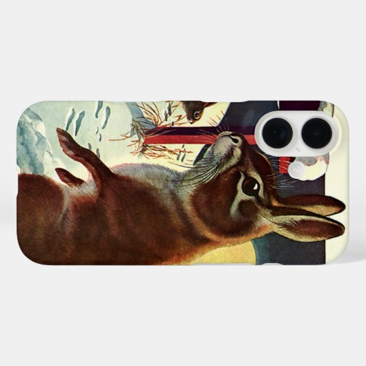 冬の雪の中のウサギたち Case-Mate iPhoneケース (裏面 (横))