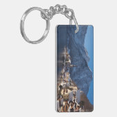 冬の雪の中のハルスタットタウン キーホルダー (正面左)