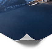 冬の雪の中のハルスタットタウン ポスター (角)