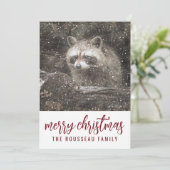 冬の雪の中のラッコ　クリスマスホリデー シーズンカード (スタンド正面)