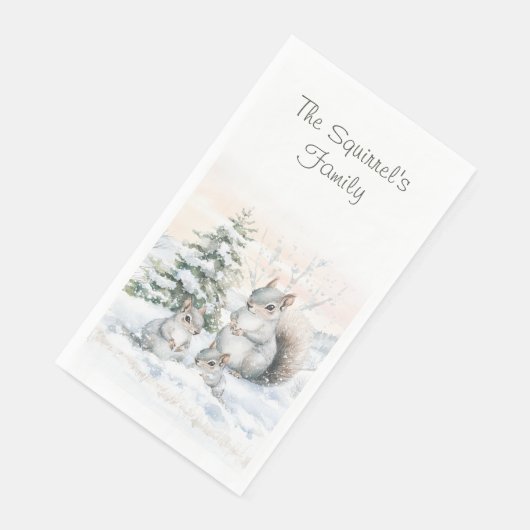 冬の雪の中のリス (コーナー)