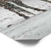 冬の雪の中の外の2頭の馬 ポスター (角)