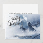 冬の雪の中の狼 クリスマス (正面/裏面)