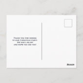 冬の雪の中の白馬と鳥ありがとう ポストカード (裏面)