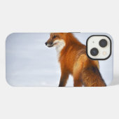 冬の雪の中の赤狐 iPhoneケース (裏面横)