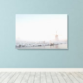 冬の雪の中の風車 キャンバスプリント (インサイチュ (ウッドフロア))