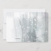 冬の雪の中の鹿 招待状 (裏面)