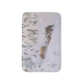 冬の雪の中をクリスマスに旅 バスマット (正面縦)