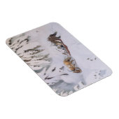 冬の雪の中をクリスマスに旅 マグネット (右側)