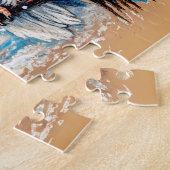 冬の雪の中、ワシが木に座る ジグソーパズル (側面)