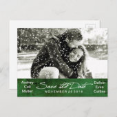 冬の雪の写真の日付を保存 案内ポストカード (正面/裏面)