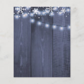 冬の雪の冬の予算結婚式招待状 (裏面)