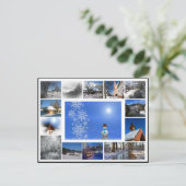 冬の雪の冬の夢スノーホワイトコラージュ ポストカード (スタンド正面)