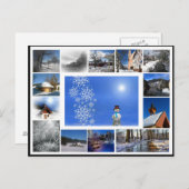 冬の雪の冬の夢スノーホワイトコラージュ ポストカード (正面/裏面)