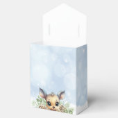 冬の雪の冷たい外の青い赤ちゃんシャワーディアー フェイバーボックス (オープン)