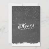 冬の雪の土地クリスマス&新年ディナーパーティー 招待状 (裏面)