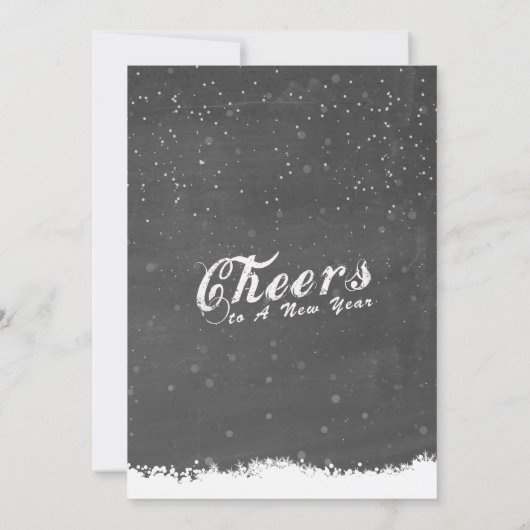 冬の雪の土地クリスマス&新年ディナーパーティー 招待状 (裏面)