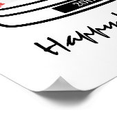 冬の雪の地球の休日のポスターサイン ポスター (角)