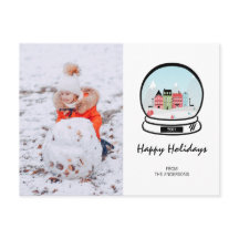 冬の雪の地球の休日の写真はがき