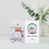 冬の雪の地球の休日の写真はがき シーズンポストカード (スタンド正面)