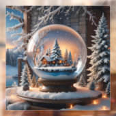 冬の雪の地球の窓が貼り付く ウィンドウサイン (シート2)