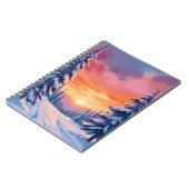 冬の雪の夕焼け | パステル水彩画 ノートブック (左側)
