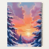 冬の雪の夕焼け｜水彩風景画 プランナー手帳 (裏面)