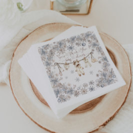 冬の雪の多くのおもしろい赤ちゃんシャワー スタンダードカクテルナプキン