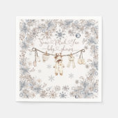 冬の雪の多くのおもしろい赤ちゃんシャワー スタンダードカクテルナプキン (正面)