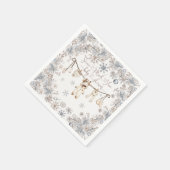 冬の雪の多くのおもしろい赤ちゃんシャワー スタンダードカクテルナプキン (角)