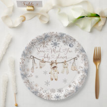 冬の雪の多くのおもしろい赤ちゃんシャワー