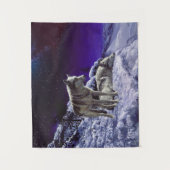 冬の雪の夜に灰色の狼 タペストリー (正面)