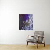 冬の雪の夜に灰色の狼 タペストリー (インサイチュ)