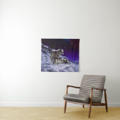 冬の雪の夜に灰色の狼 タペストリー (インサイチュ(横))