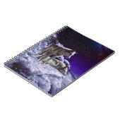 冬の雪の夜に灰色の狼 ノートブック (左側)