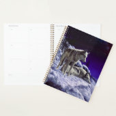 冬の雪の夜に灰色の狼 プランナー手帳 (ディスプレー)