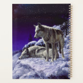 冬の雪の夜に灰色の狼 プランナー手帳 (裏面)